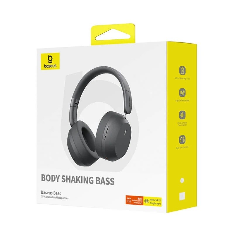 Buy Baseus Headphones - Bass 35 Max - Over Ear Black in Cyprus, Nicosia, Limassol, Larnaka, Pafos