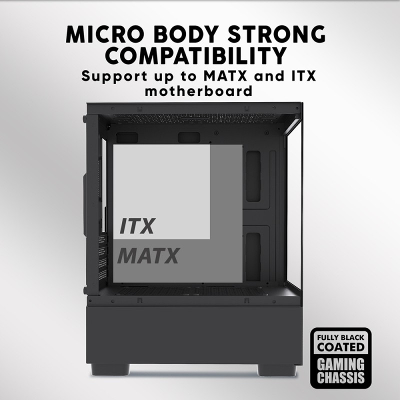 Buy Armaggeddon Gaming Case M-ATX - AQUARON - Duplex Black (Bottom USB Ports-310... in Cyprus, Nicosia, Limassol, Larnaka, Pafos