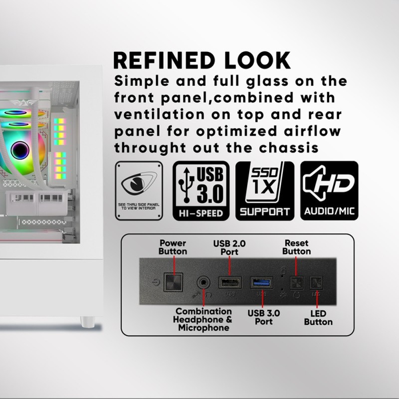 Buy Armaggeddon Gaming Case M-ATX - AQUARON - Duplex Black (Bottom USB Ports-310... in Cyprus, Nicosia, Limassol, Larnaka, Pafos