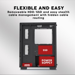 Armaggeddon Aquaron Duplex Black M-ATX Case - 310mm VGA (Boxed) — Buy in Cyprus with Fast Delivery