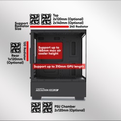 Armaggeddon Aquaron Duplex Black M-ATX Case - 310mm VGA (Boxed) — Buy in Cyprus with Fast Delivery