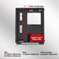 Armaggeddon Aquaron Duplex Black M-ATX Case - 310mm VGA (Boxed) — Buy in Cyprus with Fast Delivery