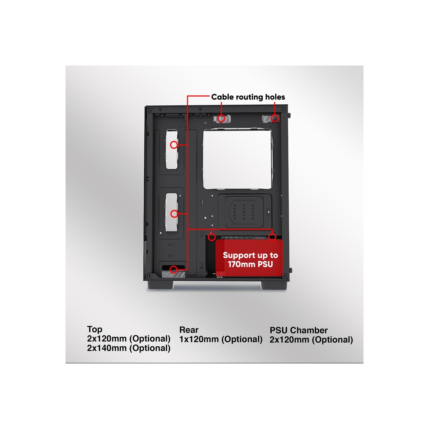 Armaggeddon Aquaron Duplex Black M-ATX Case - 310mm VGA (Boxed) — Buy in Cyprus with Fast Delivery