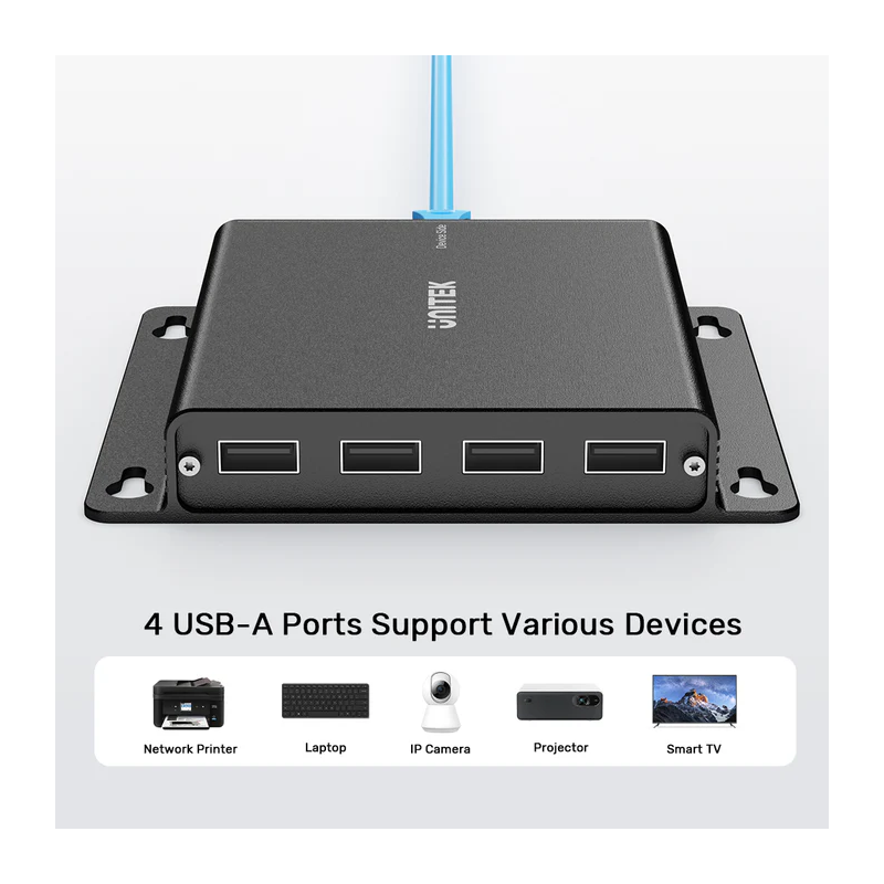 Buy Unitek USB Extender over Ethernet - U1222ABK - 150m 4-Port Hub 5V2A PSU in Cyprus, Nicosia, Limassol, Larnaka, Pafos