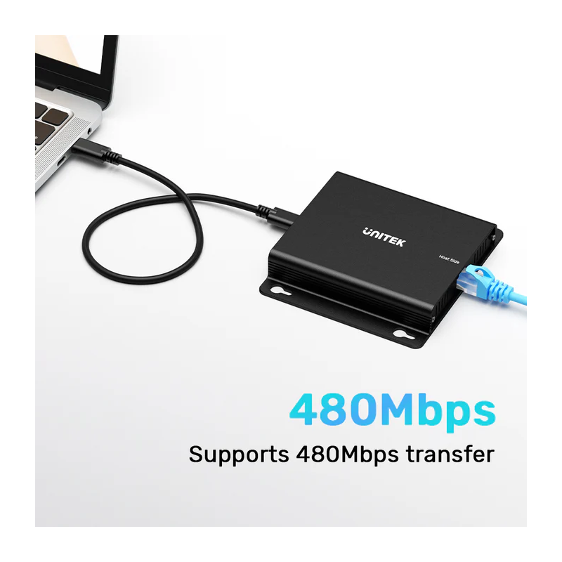 Buy Unitek USB Extender over Ethernet - U1222ABK - 150m 4-Port Hub 5V2A PSU in Cyprus, Nicosia, Limassol, Larnaka, Pafos