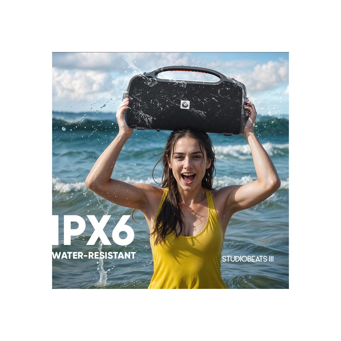 SonicGear StudioBeats III Powerful 240W Portable IPx6 Waterproof Speaker with Bluetooth, USB Large Battery, Microphon...