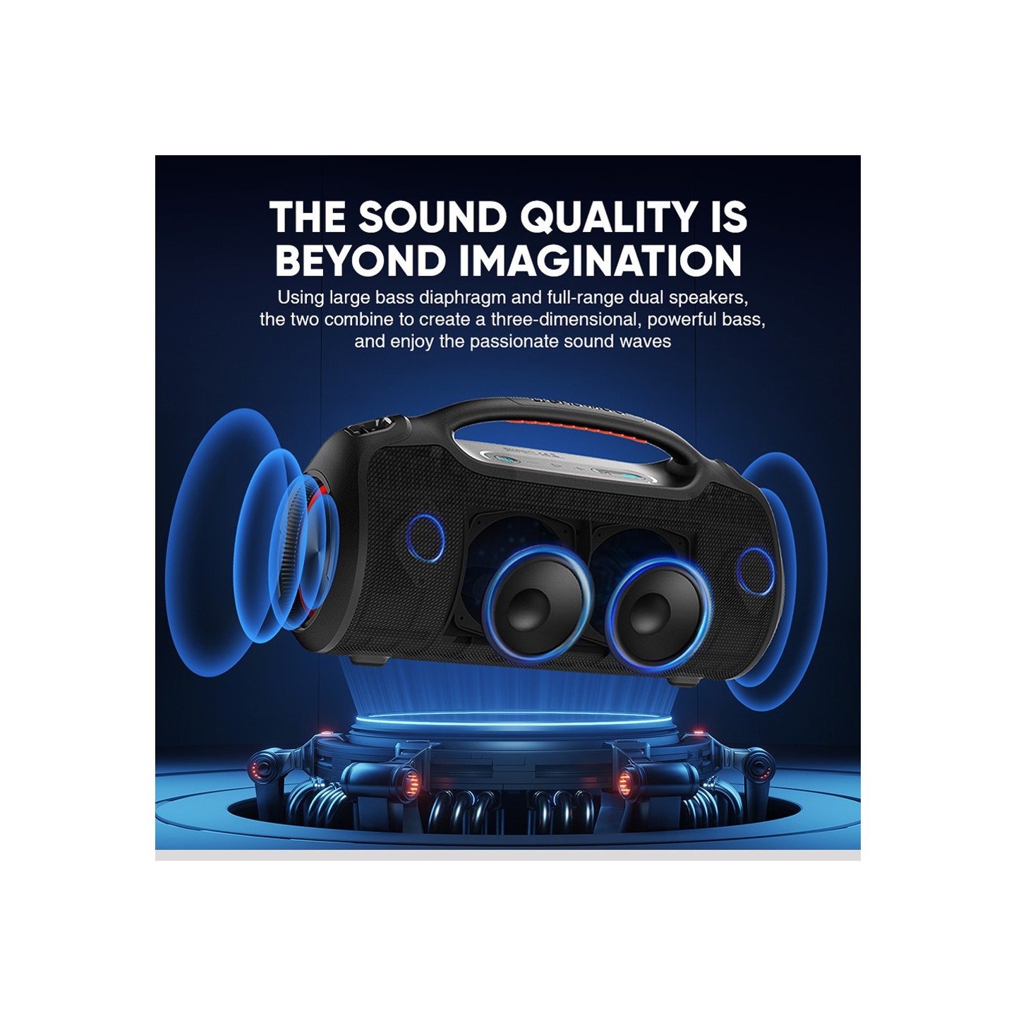 SonicGear StudioBeats III Powerful 240W Portable IPx6 Waterproof Speaker with Bluetooth, USB Large Battery, Microphon...