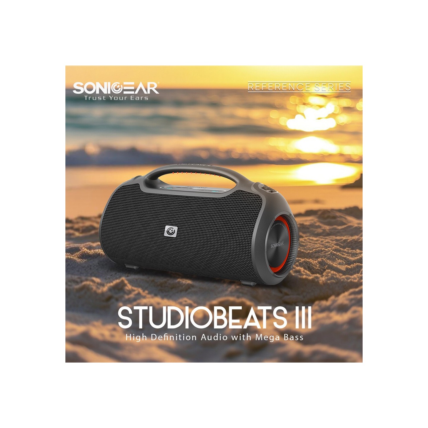 SonicGear StudioBeats III Powerful 240W Portable IPx6 Waterproof Speaker with Bluetooth, USB Large Battery, Microphon...