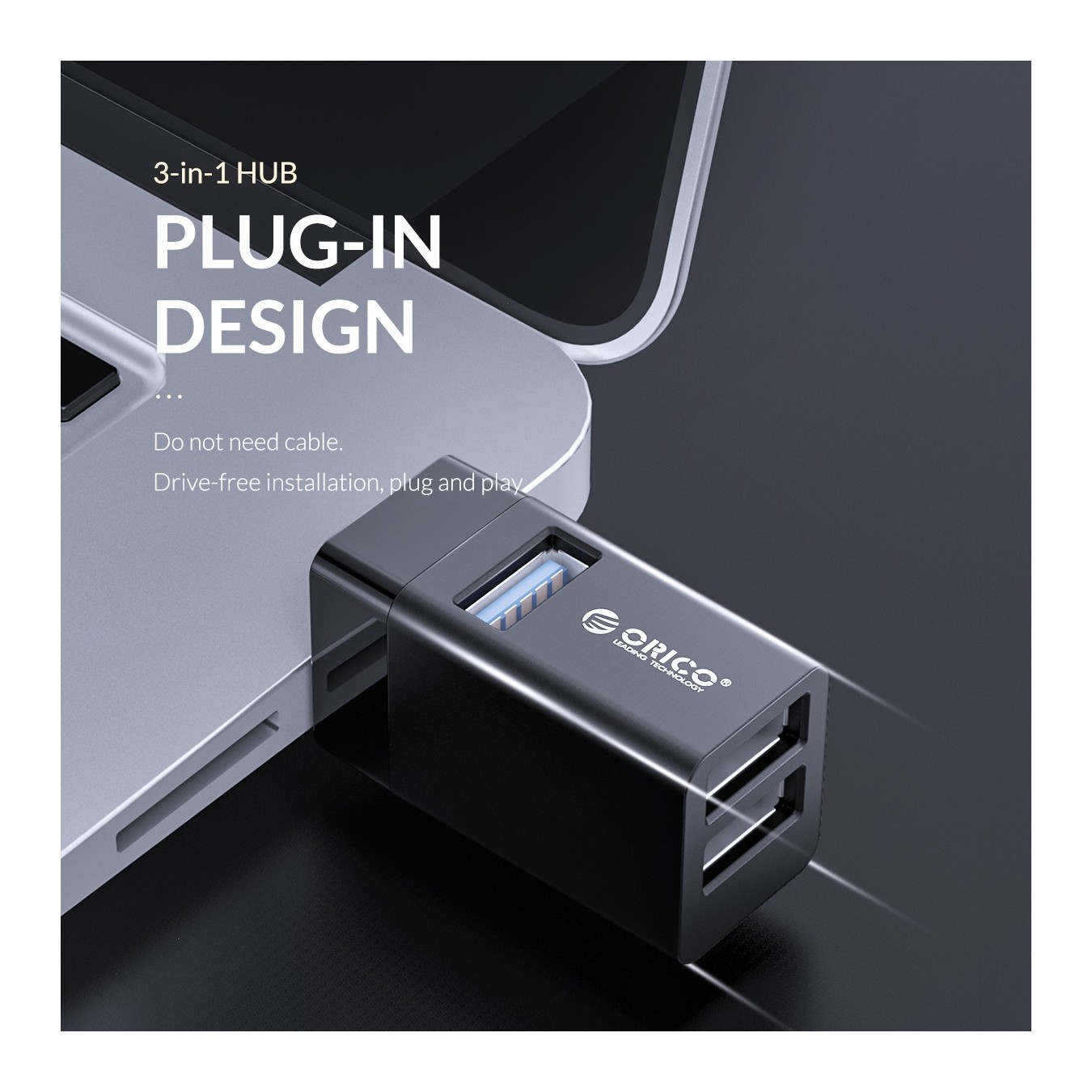 Orico MINI-U32 3-Port USB Hub 5Gbps – USB-A | Armenius Store