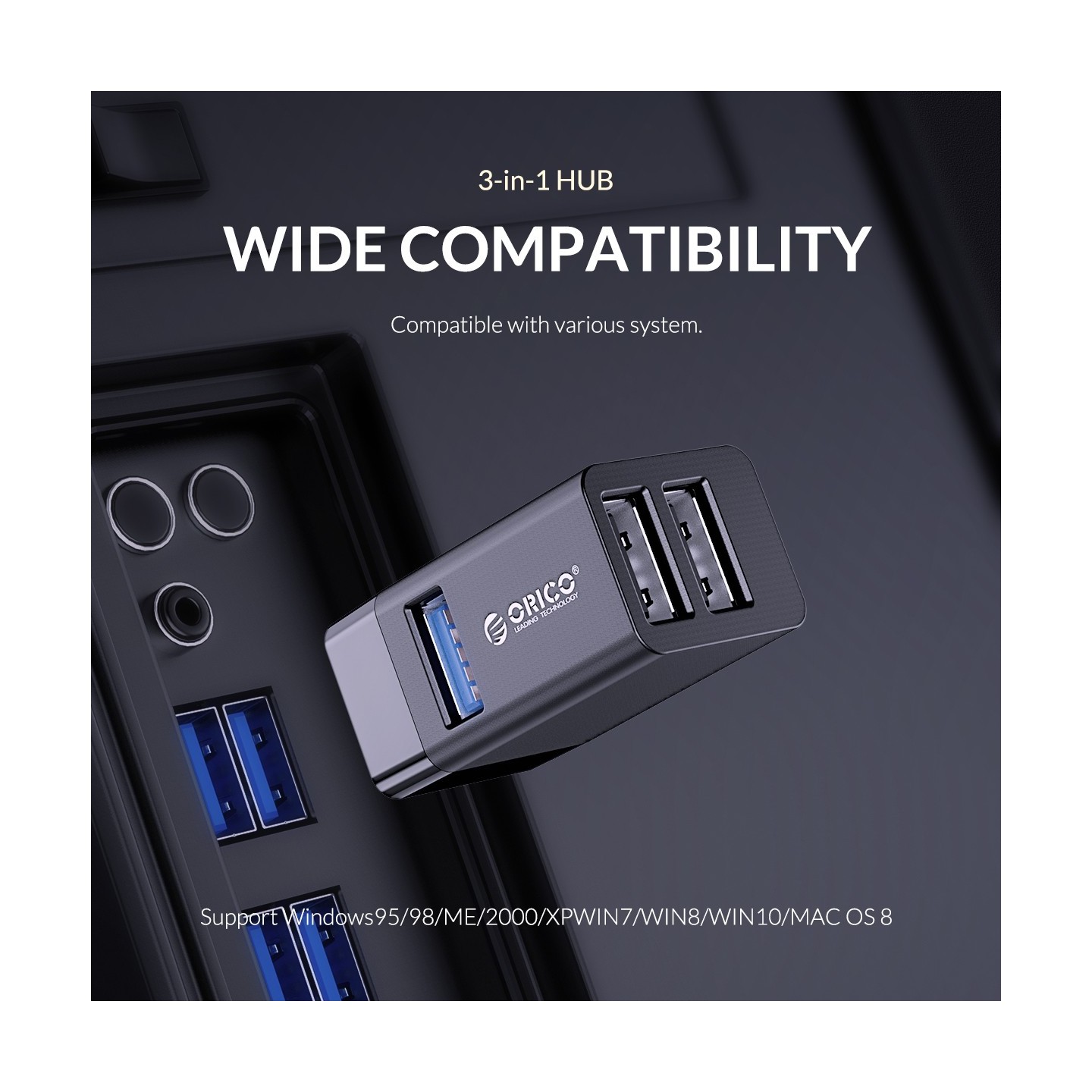 Orico USB-A Hub - MINI-U32 - 3Port Mini Stick type — Buy in Cyprus with Fast Delivery