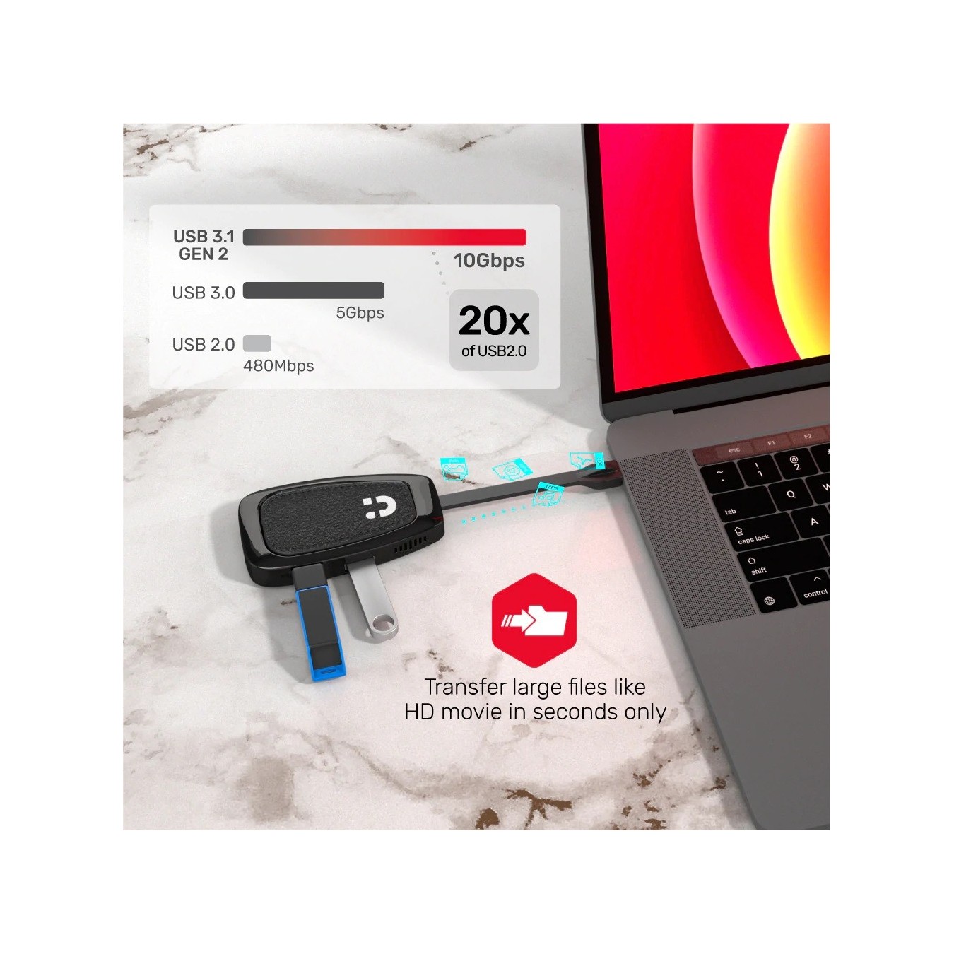 Unitek D1053A USB-C Hub – 10Gbps USB3.2 HDMI 4K60 PD100W | Armenius Store