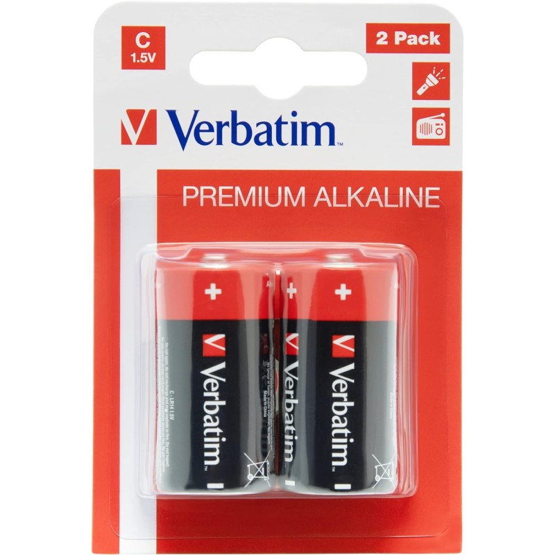 Buy Verbatim Batteries - Alkaline C 2pcs in Cyprus, Nicosia, Limassol, Larnaka, Pafos