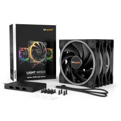 Be Quiet Light Wings 140mm PWM High-Speed 3-Pack Black ARGB 2200RPM (Boxed) — Buy in Cyprus with Fast Delivery