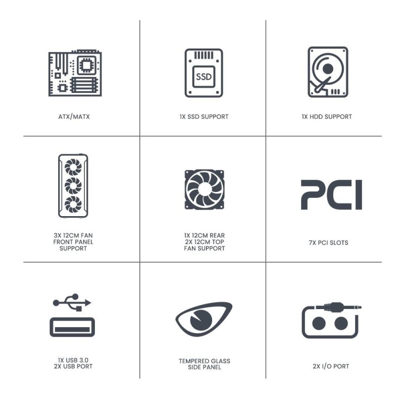 Buy Armaggeddon Gaming Case - TRITRON 3 - ATX 3xARGB Black in Cyprus, Nicosia, Limassol, Larnaka, Pafos