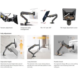Buy NBMounts Desk Monitor Mount - G60 - Single Arm Heavy Duty in Cyprus, Nicosia, Limassol, Larnaka, Pafos