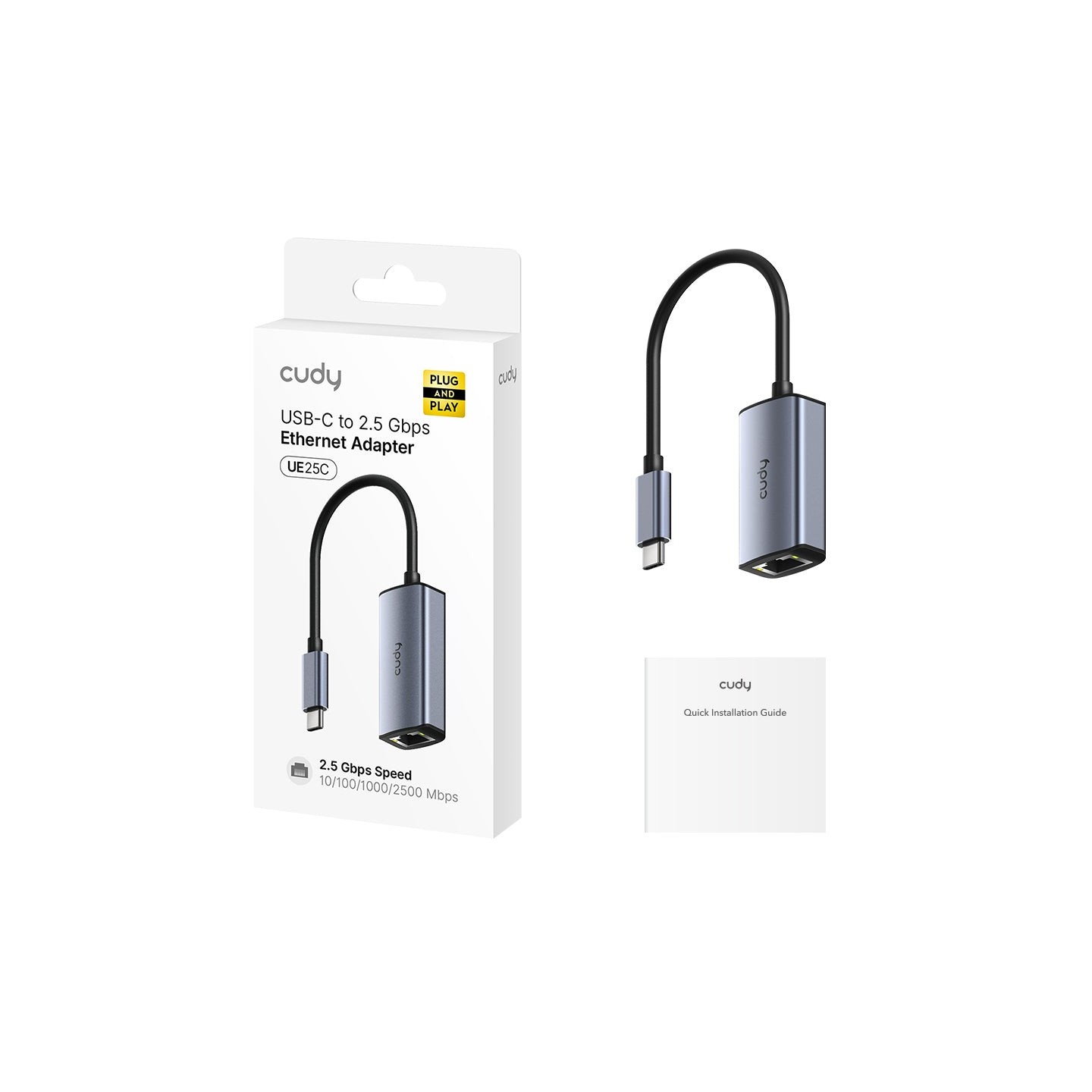 Cudy Converter USB-C to 2.5GbE LAN - UE25C - Aluminium — Buy in Cyprus with Fast Delivery