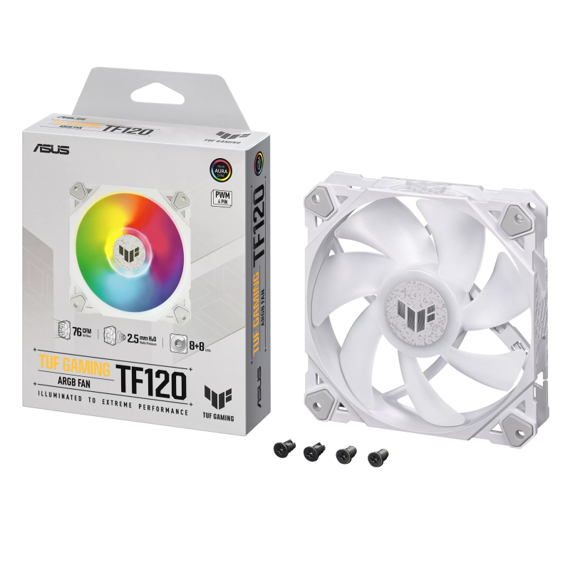 ASUS TUF Gaming TF120 ARGB 120mm PWM Case Fan - White — Buy in Cyprus with Fast Delivery