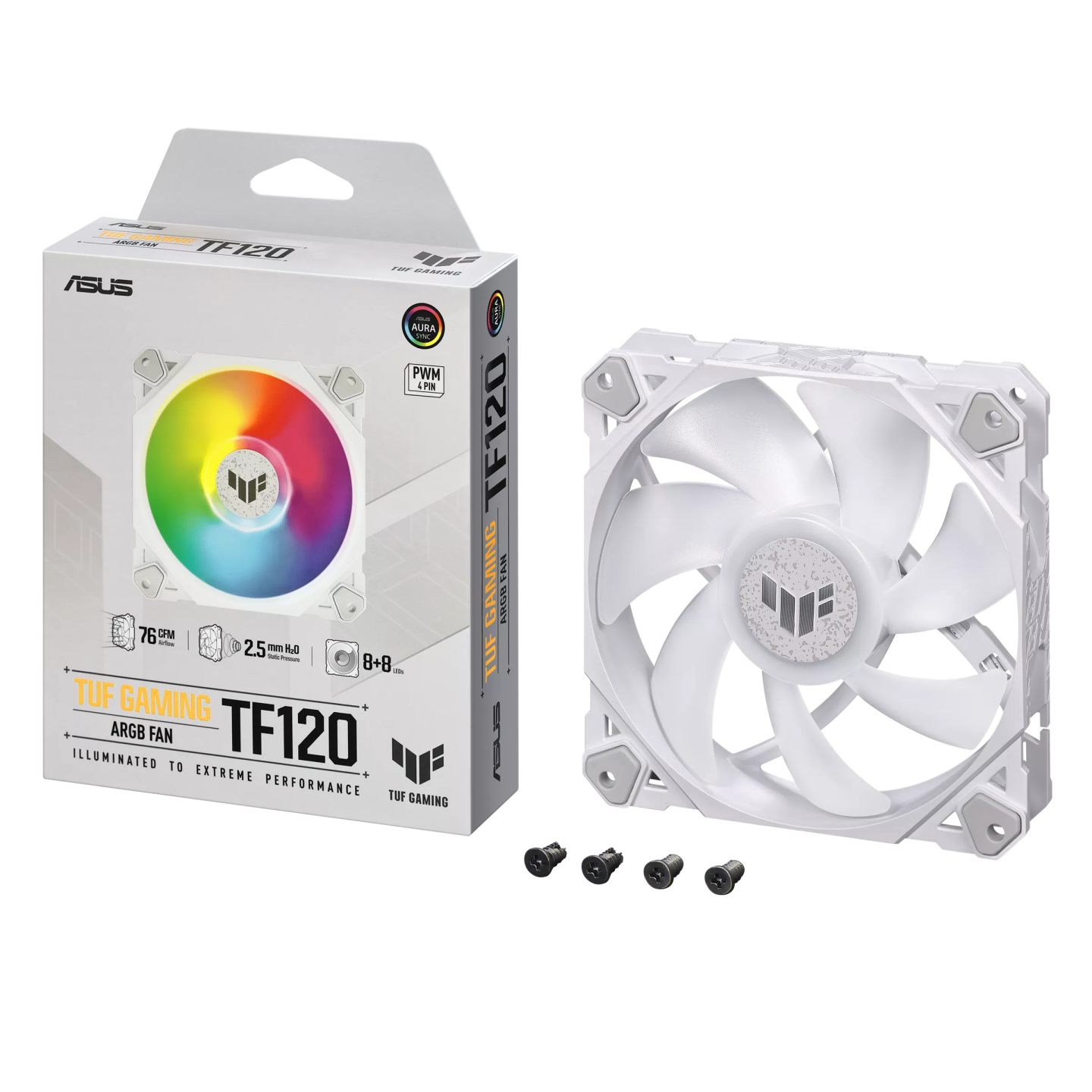 ASUS TUF Gaming TF120 ARGB 120mm PWM Case Fan - White — Buy in Cyprus with Fast Delivery