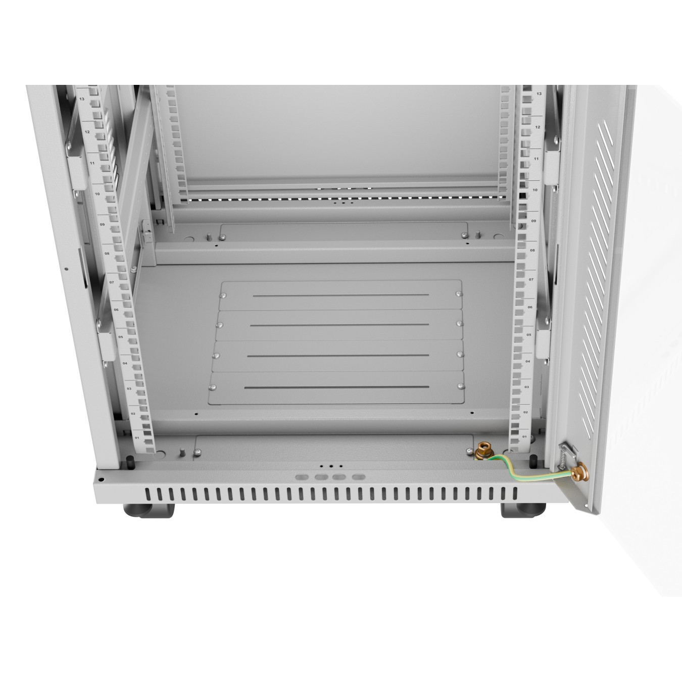 Lanberg Free Standing Cabinet 19'' with Glass Door - 15U, 60cm Ventilation Panel with LCD, 2 Fans & Thermostat Grey