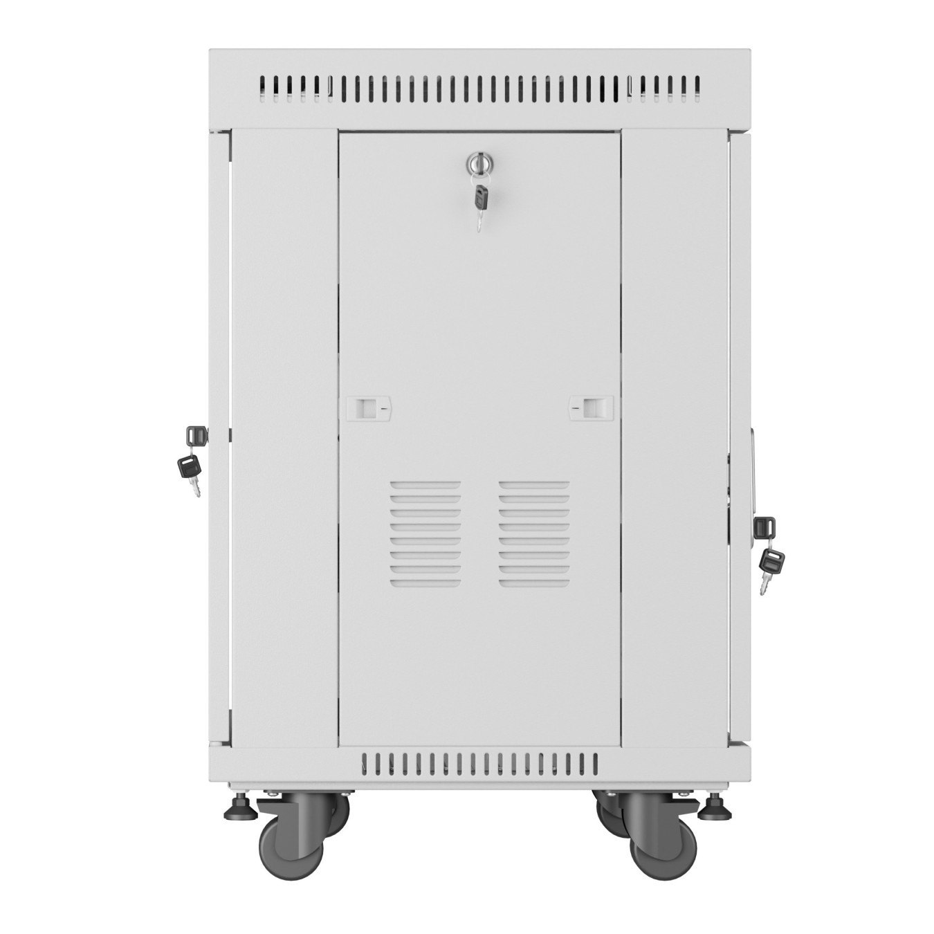 Lanberg Free Standing Cabinet 19'' with Glass Door - 15U, 60cm Ventilation Panel with LCD, 2 Fans & Thermostat Grey