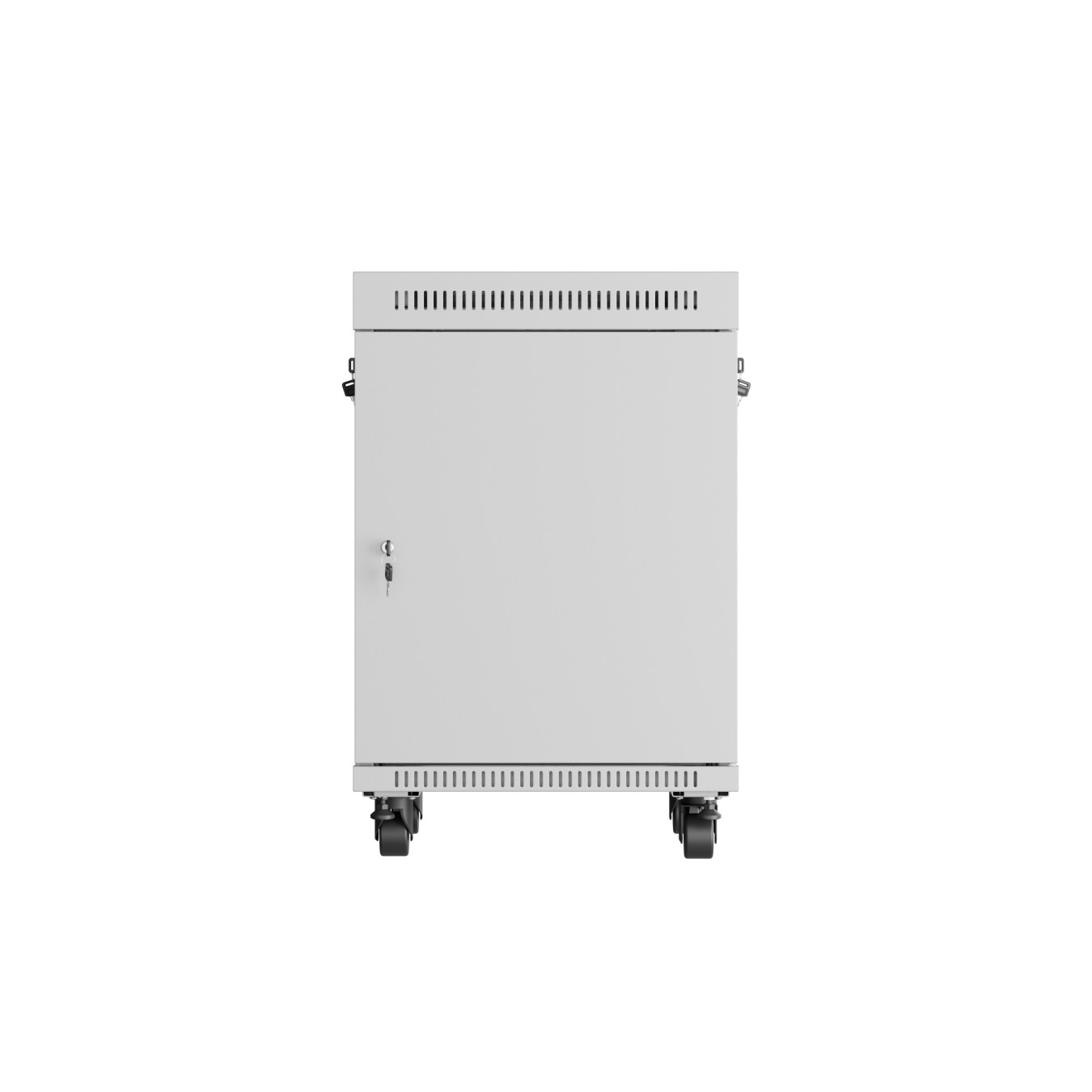 Lanberg Free Standing Cabinet 19'' with Glass Door - 15U, 60cm Ventilation Panel with LCD, 2 Fans & Thermostat Grey