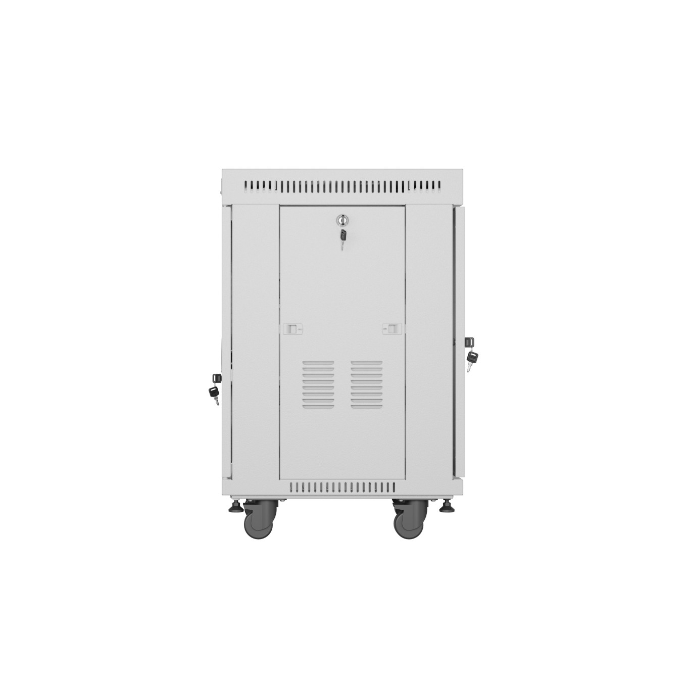Lanberg Free Standing Cabinet 19'' with Glass Door - 15U, 60cm Ventilation Panel with LCD, 2 Fans & Thermostat Grey