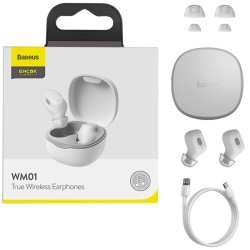 Buy Baseus Headphones In Ear TWS Encok - WM01 - White in Cyprus, Nicosia, Limassol, Larnaka, Pafos