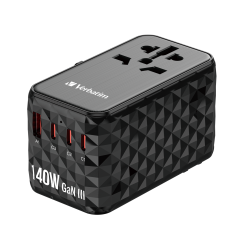 Buy Verbatim Charger Travel Adapter World to World GAN III 140W 2xC 2xA - UTA-10... in Cyprus, Nicosia, Limassol, Larnaka, Pafos