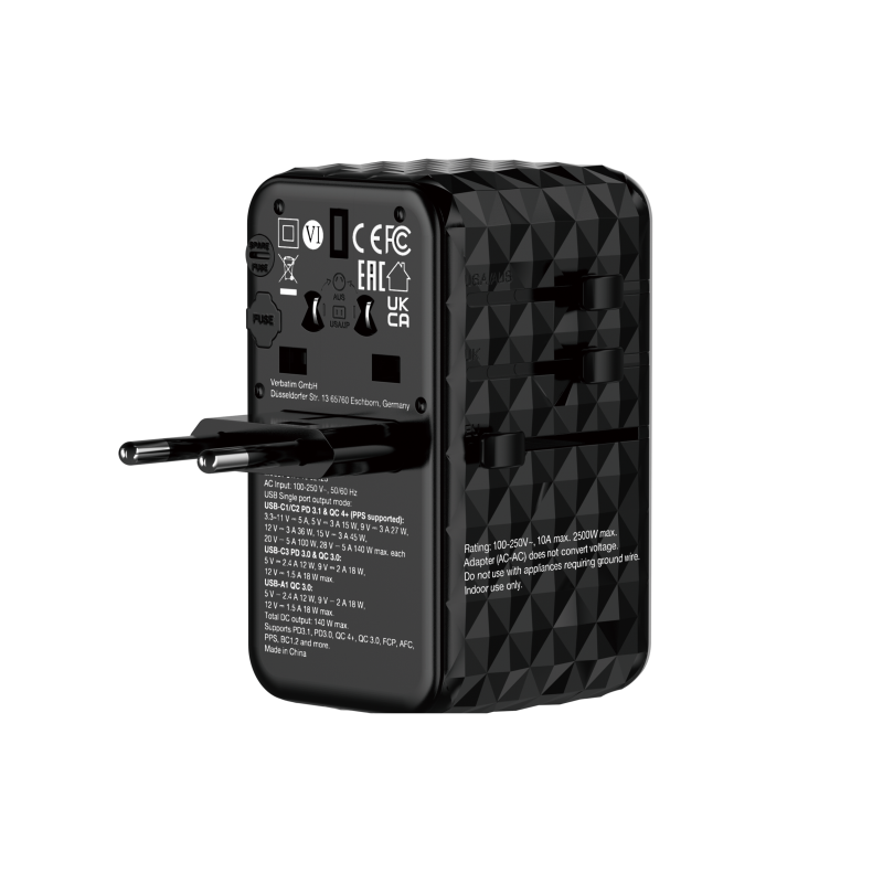 Buy Verbatim Charger Travel Adapter World to World GAN III 140W 2xC 2xA - UTA-10... in Cyprus, Nicosia, Limassol, Larnaka, Pafos