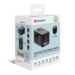 Buy Verbatim Charger Travel Adapter World to World GAN III 140W 2xC 2xA - UTA-10... in Cyprus, Nicosia, Limassol, Larnaka, Pafos