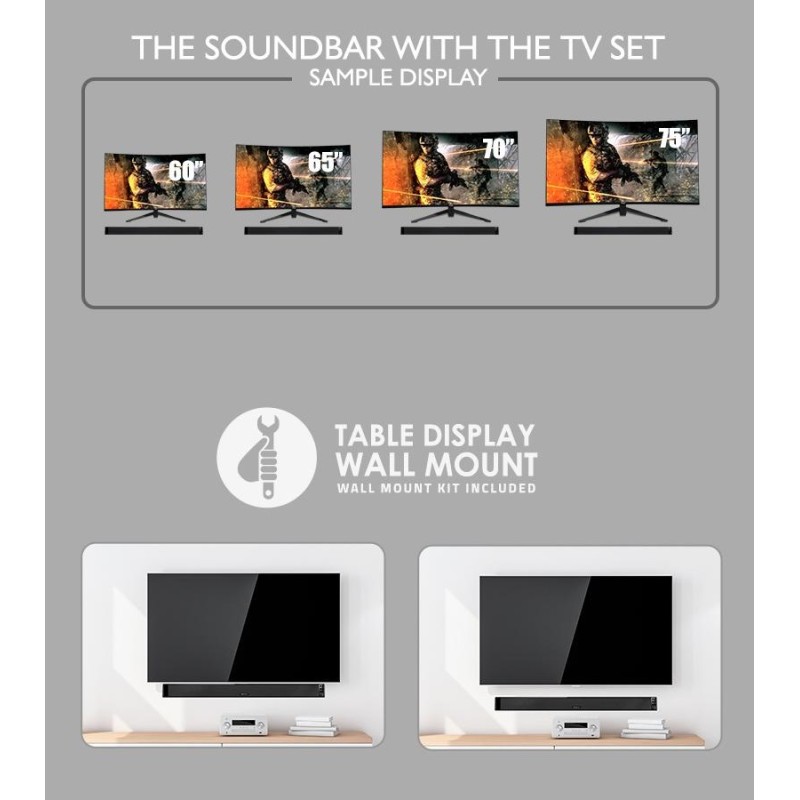 Buy SonicGear Soundbar - BT-5500 - 160W Soundbar with Wireless SubWoofer BT-USB-... in Cyprus, Nicosia, Limassol, Larnaka, Pafos