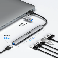Unitek uHUB S7 H1209A 7-Port USB 5Gbps Hub | USB-C to 7x USB-A — Armenius Store Cyprus