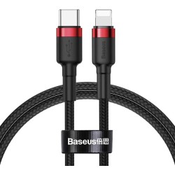 Buy Baseus Cafule Cable - Type-C to Lightning PD 18W 1m Red in Cyprus, Nicosia, Limassol, Larnaka, Pafos