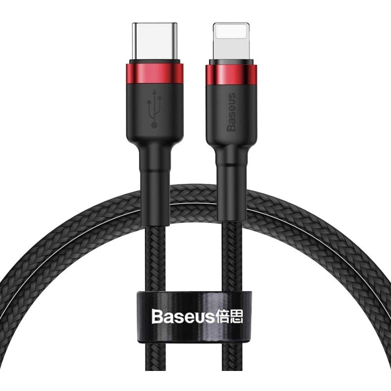 Buy Baseus Cafule Cable - Type-C to Lightning PD 18W 1m Red in Cyprus, Nicosia, Limassol, Larnaka, Pafos