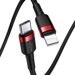 Buy Baseus Cafule Cable - Type-C to Lightning PD 18W 1m Red in Cyprus, Nicosia, Limassol, Larnaka, Pafos