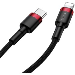 Buy Baseus Cafule Cable - Type-C to Lightning PD 18W 1m Red in Cyprus, Nicosia, Limassol, Larnaka, Pafos