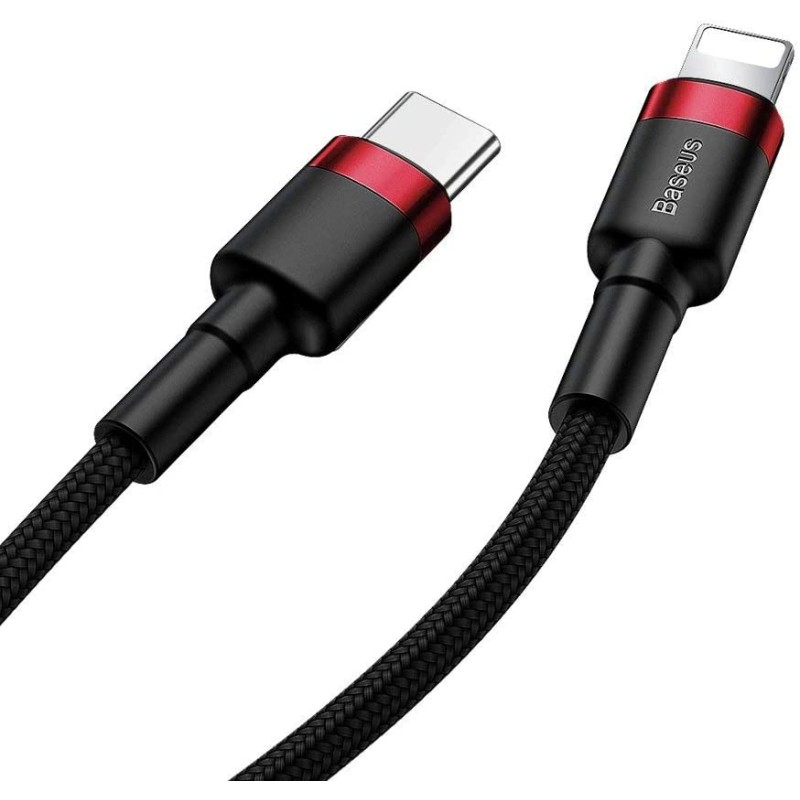 Buy Baseus Cafule Cable - Type-C to Lightning PD 18W 1m Red in Cyprus, Nicosia, Limassol, Larnaka, Pafos