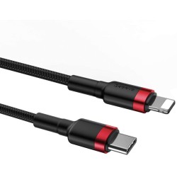 Buy Baseus Cafule Cable - Type-C to Lightning PD 18W 1m Red in Cyprus, Nicosia, Limassol, Larnaka, Pafos