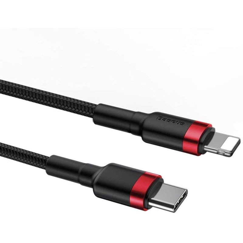 Buy Baseus Cafule Cable - Type-C to Lightning PD 18W 1m Red in Cyprus, Nicosia, Limassol, Larnaka, Pafos