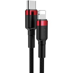 Buy Baseus Cafule Cable - Type-C to Lightning PD 18W 1m Red in Cyprus, Nicosia, Limassol, Larnaka, Pafos