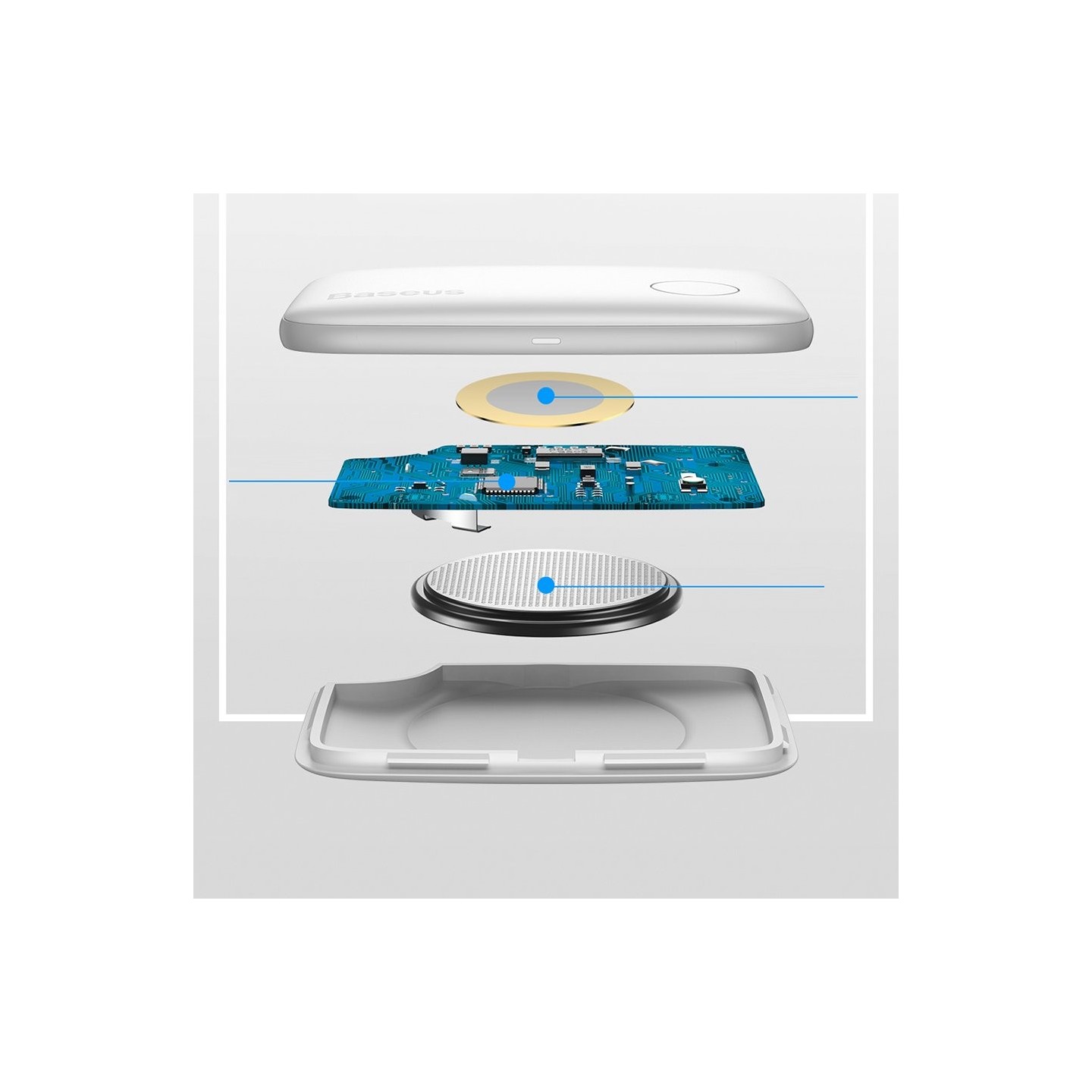 Baseus Intelligent Keychain Anti-Loss Device - T2 - White — Buy in Cyprus with Fast Delivery