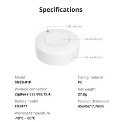Buy SONOFF Zigbee Smart Button - SNZB-01P in Cyprus, Nicosia, Limassol, Larnaka, Pafos