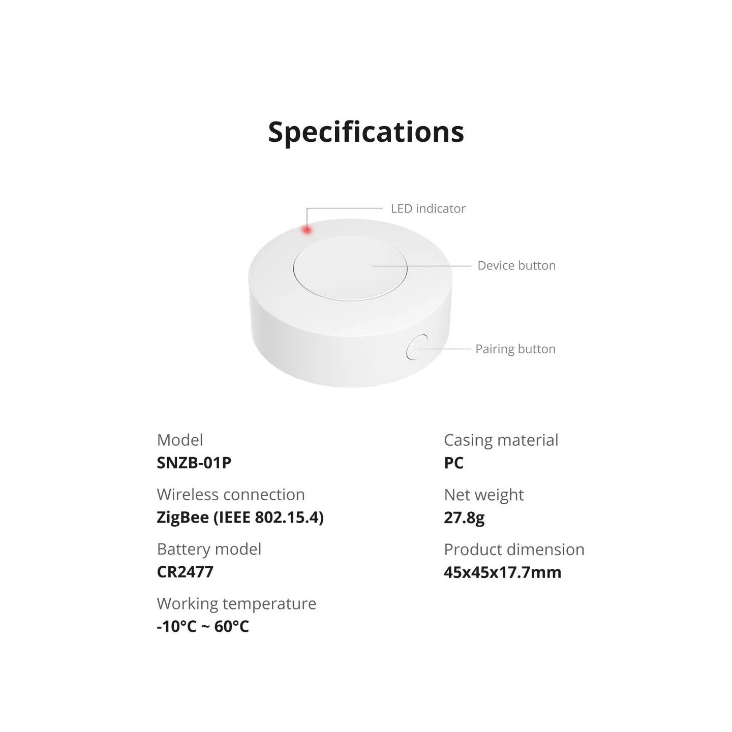 SONOFF Zigbee Smart Button - SNZB-01P — Buy in Cyprus with Fast Delivery