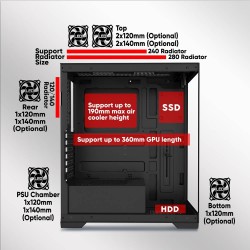 Armaggeddon Aquaron Pro ATX Gaming Case - Black (Boxed) — Buy in Cyprus with Fast Delivery