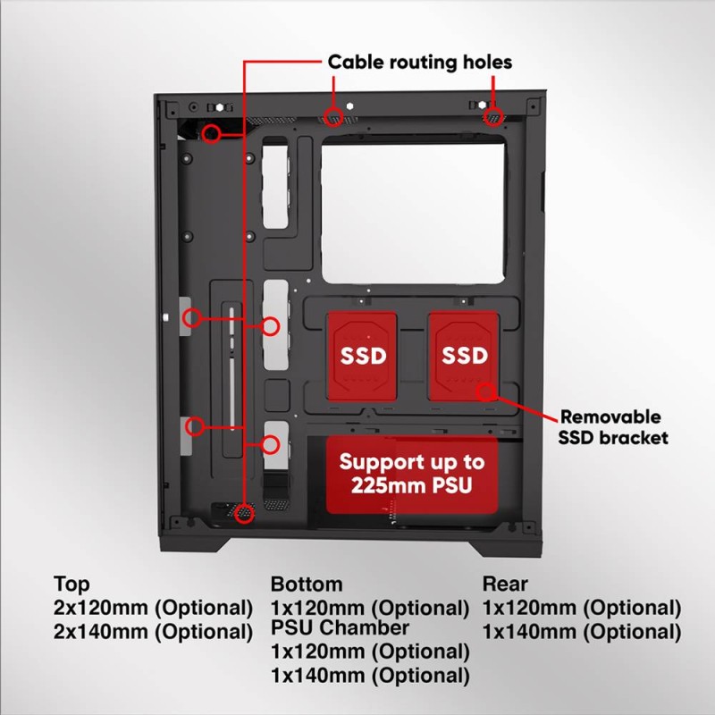 Buy Armaggeddon Gaming Case - AQUARON PRO - ATX Black in Cyprus, Nicosia, Limassol, Larnaka, Pafos