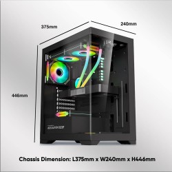 Buy Armaggeddon Gaming Case - AQUARON PRO - ATX Black in Cyprus, Nicosia, Limassol, Larnaka, Pafos