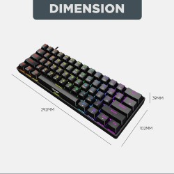Armaggeddon MKA-1C NEX Black 61-Key Tactile Brown Mechanical Gaming Keyboard (Boxed) — Buy in Cyprus with Fast Delivery