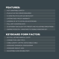 Armaggeddon MKA-1C NEX Black 61-Key Tactile Brown Mechanical Gaming Keyboard (Boxed) — Buy in Cyprus with Fast Delivery