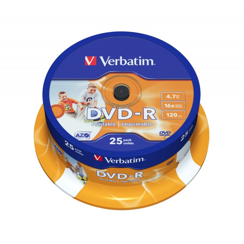 Buy Verbatim DVD-R - 43538 - DVD-R 4.7GB 16X 25-Pack Spindle Printable in Cyprus, Nicosia, Limassol, Larnaka, Pafos