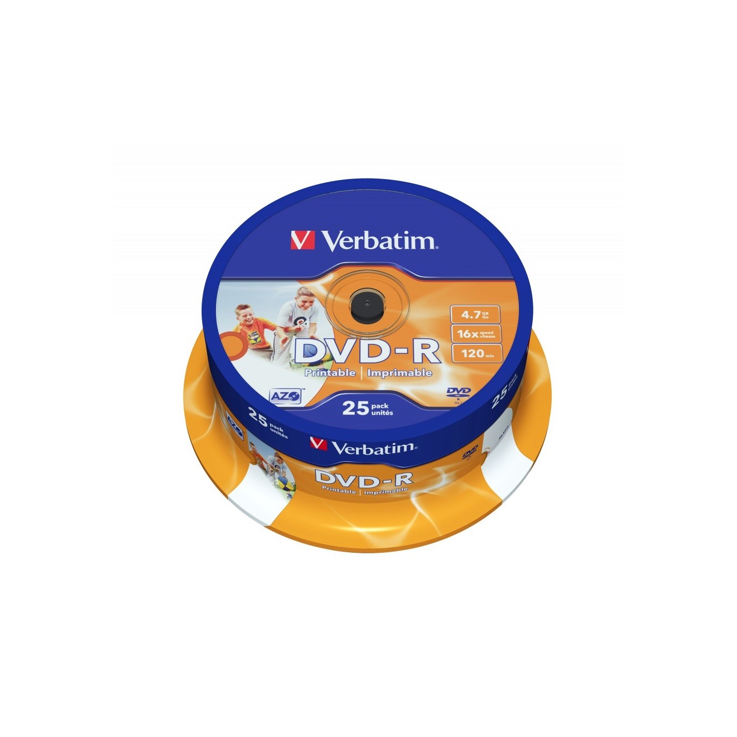 Verbatim DVD-R - 43538 - DVD-R 4.7GB 16X 25-Pack Spindle Printable — Buy in Cyprus with Fast Delivery
